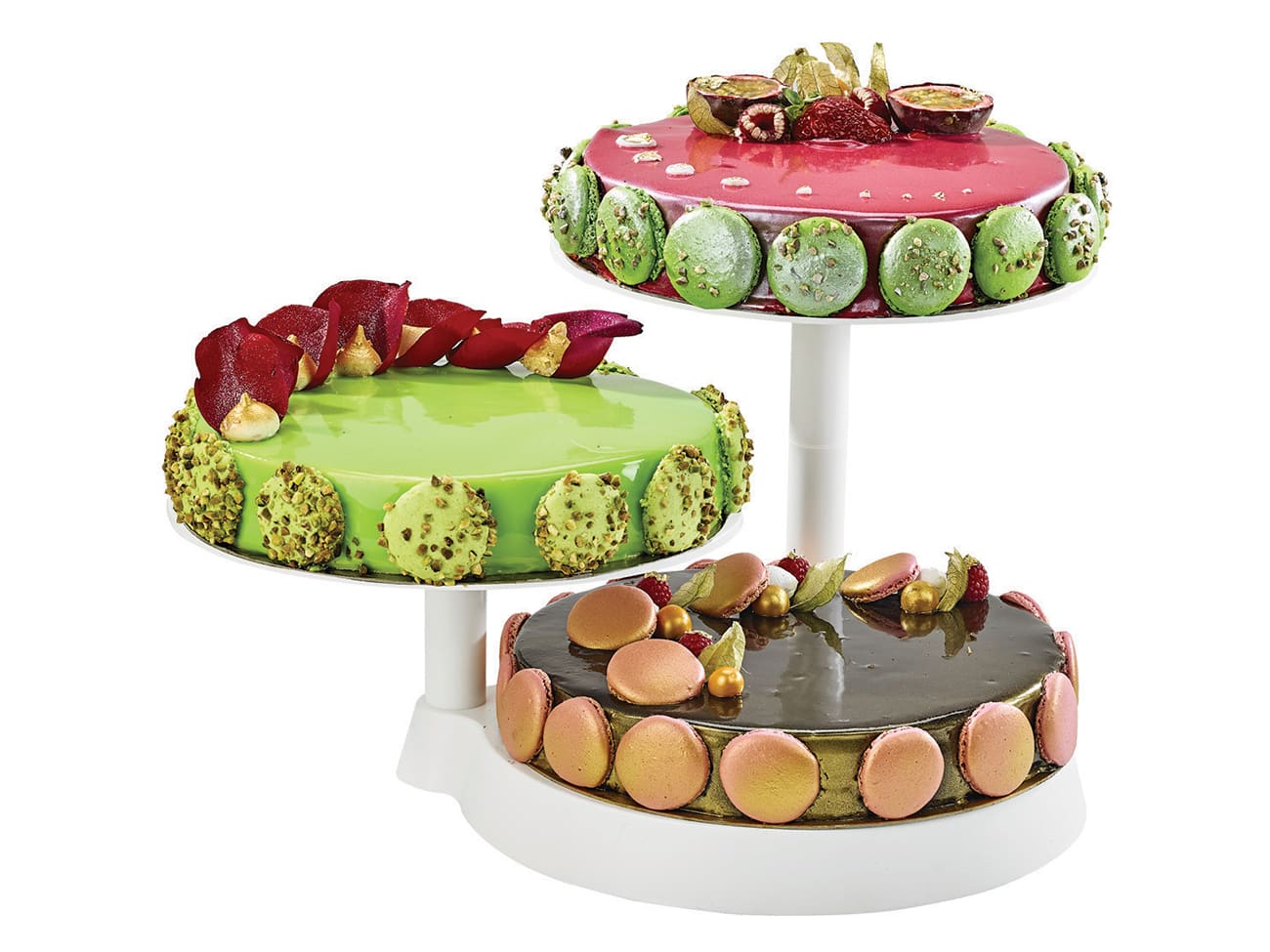 Présentoir à gâteau à étages démontables - 3 étages - Ø 28 cm