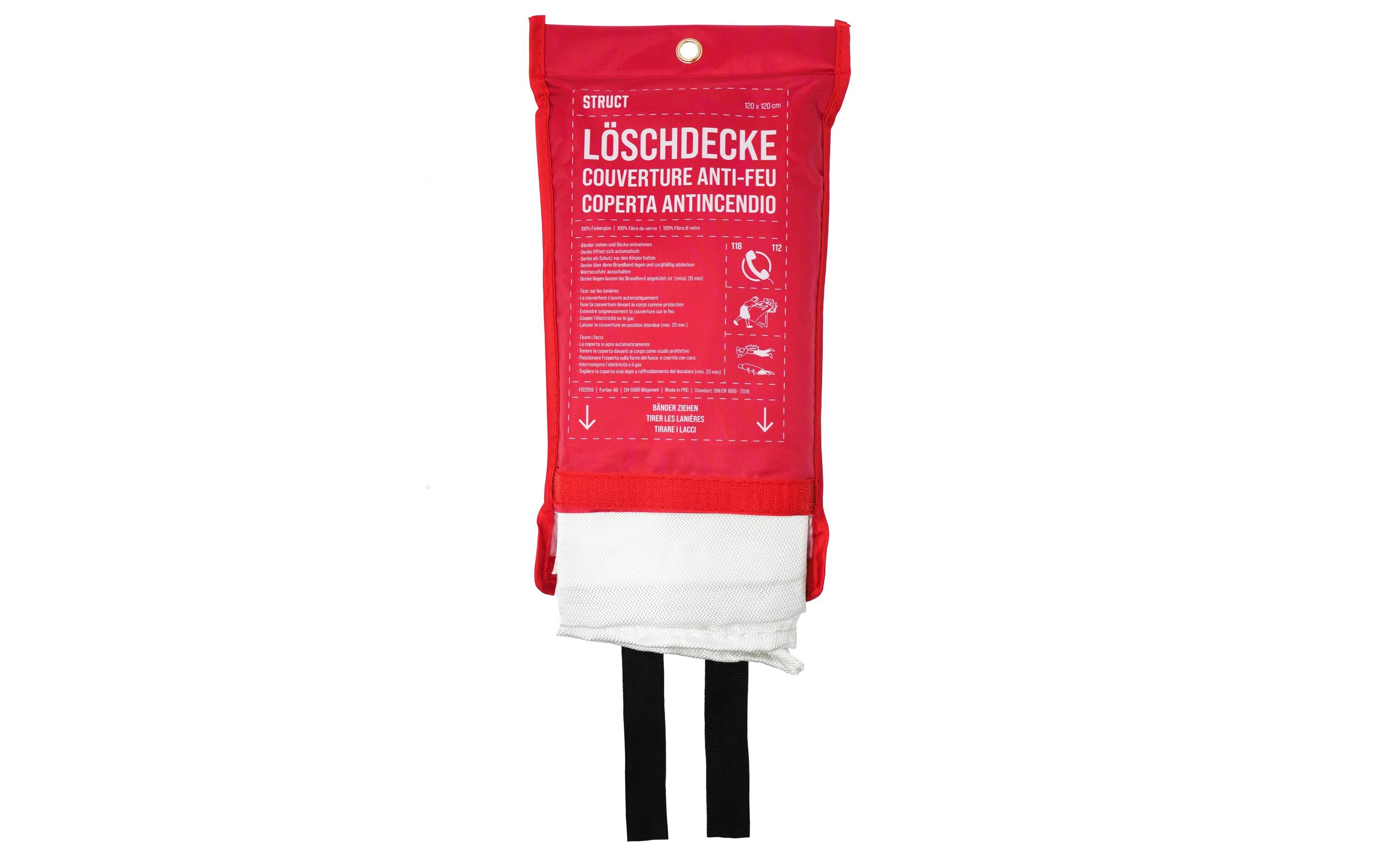 Löschdecke 120 x 120 cmFeuerlöschdecke nach DIN EN 1869:2019