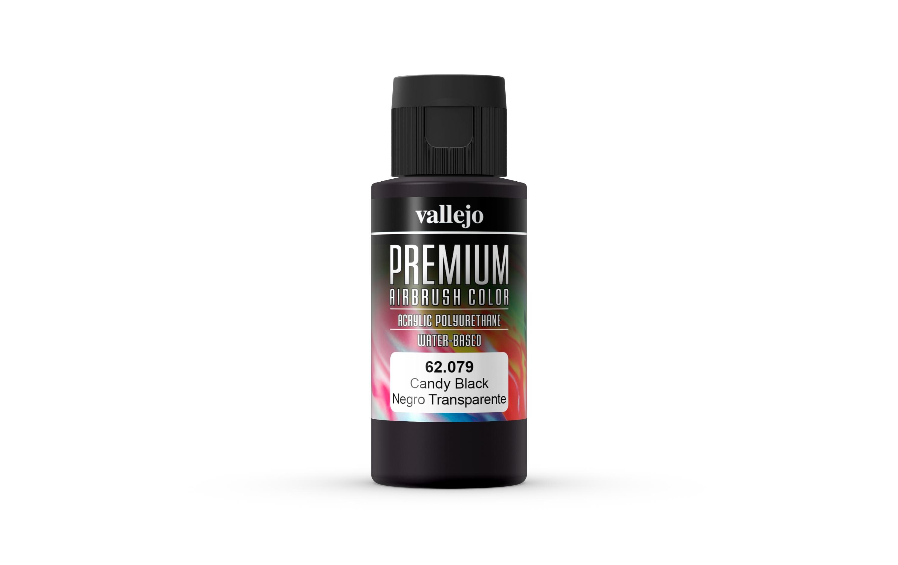 Airbrushfarbe Premium, Candy-Schwarz, 60 mlPremium Airbrush Farbe zum Lackieren von Lexan, Polycarbonat, Glasfaser, Metall und Polyethylene