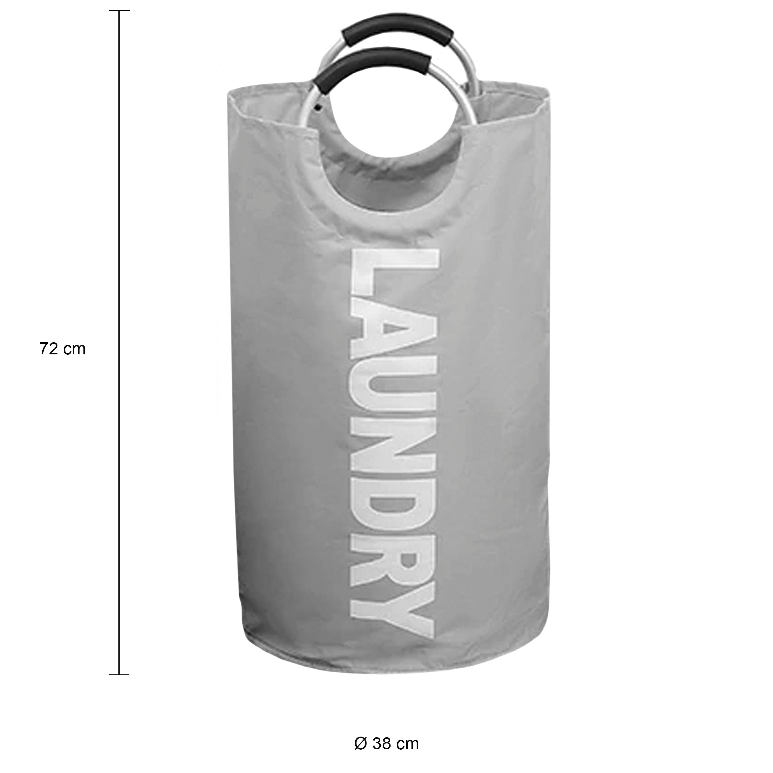 QUVIO Wasmand met handvaten - LAUNDRY - Lichtgrijs