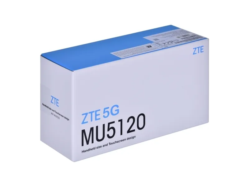 ZTE MU5120, Cellulær netværksmodem, Sort, Wi-Fi 6 (802.11ax), Batteri, 33 W, 159 mm