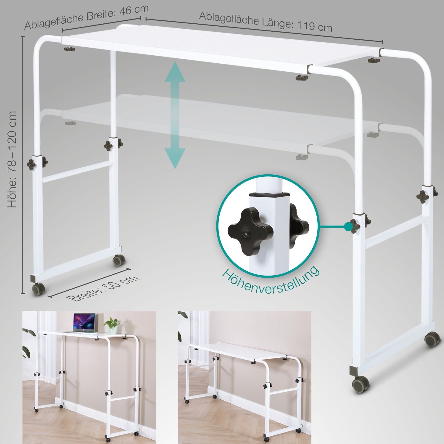 aktivshop Betttisch auf Rollen