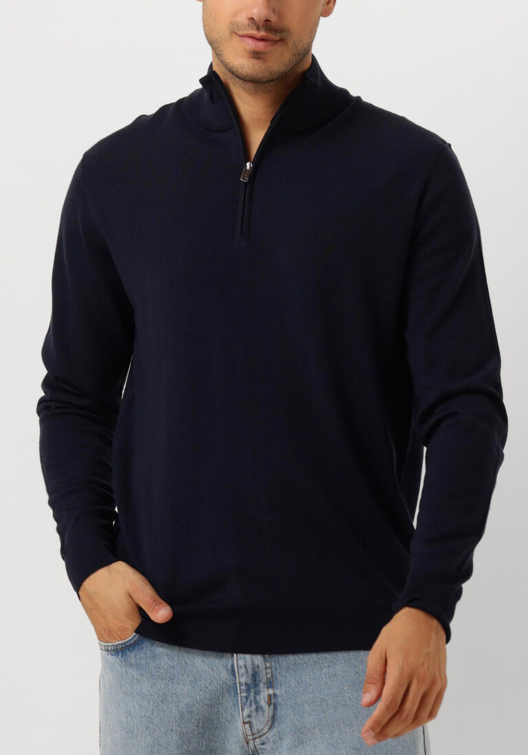 donkerblauwe profuomo trui pullover half zip