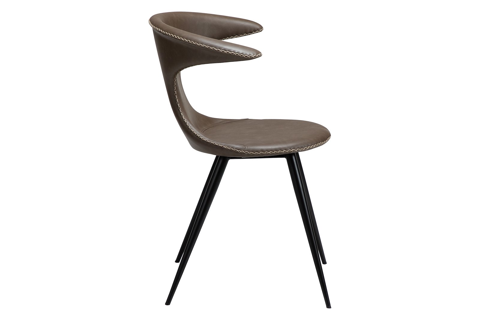 Flair spisestol PU Major Brown og sorte runde ben.
