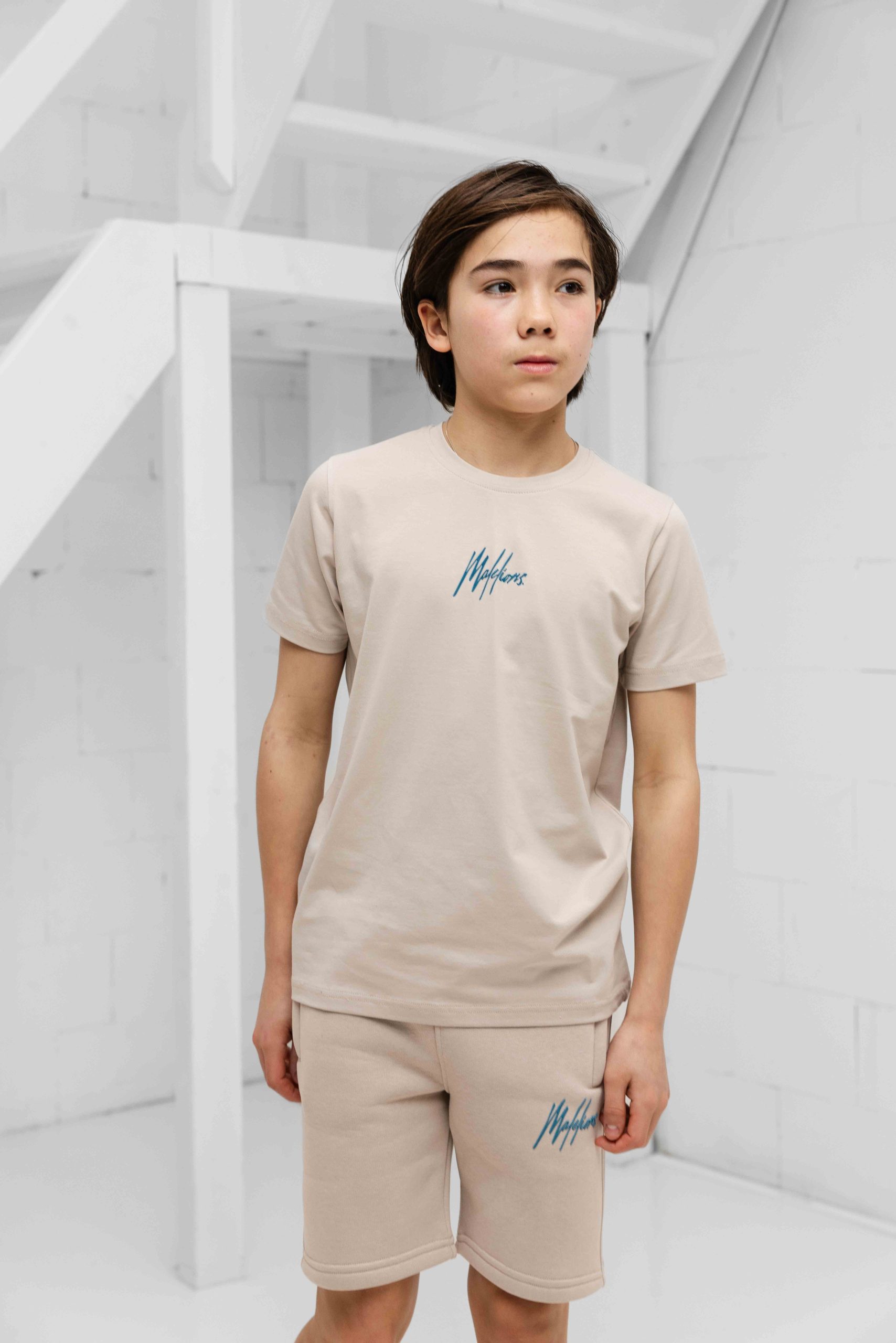 Malelions Striped Signature Zomerset Kids Beige