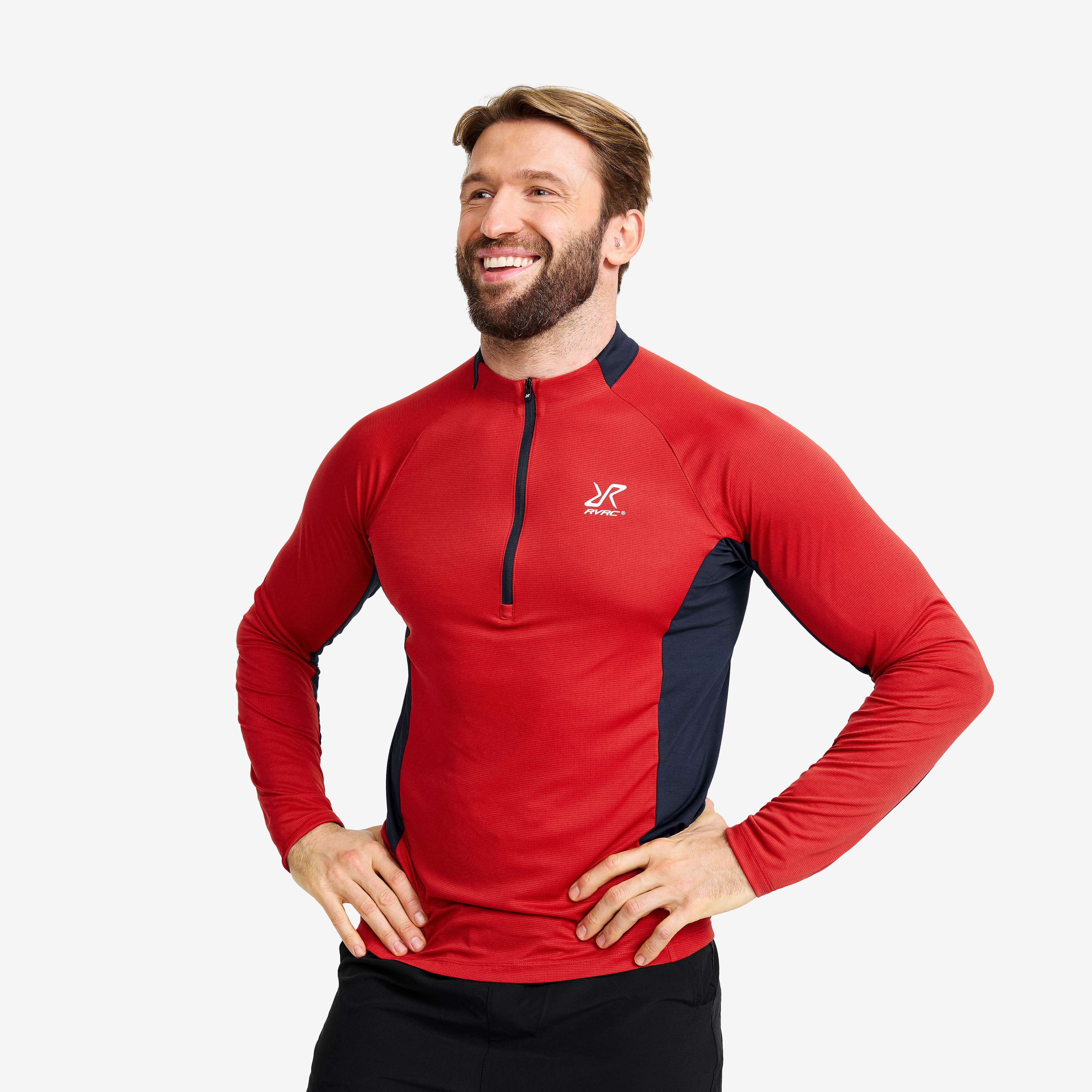 Force Light Half-zip Top Herre Lava Falls/Navy