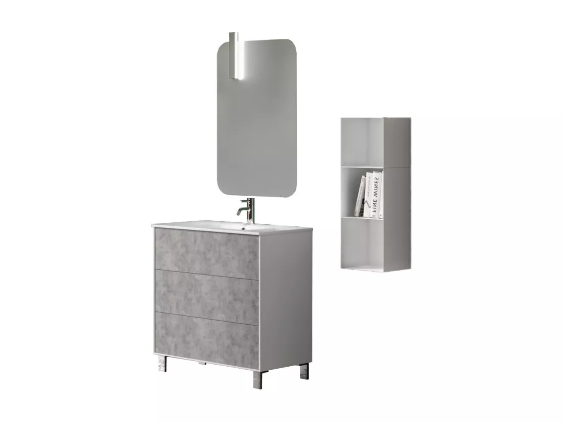 Ensemble de salle de bain 4 pièces IGEA ciment