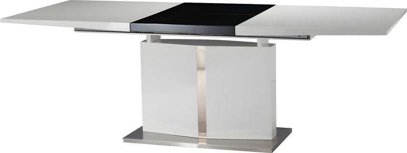 Pascal Morabito - TRINITY - Eettafel - Wit Gelakt MDF - Verlengbaar - Roestvrij Staal