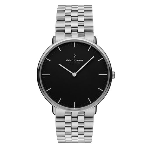 Nordgreen Native Ur, Sølv/Sort, 36 mm