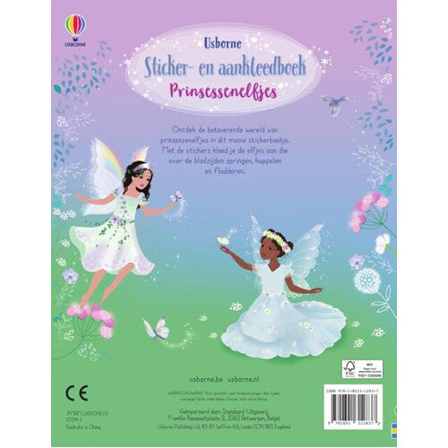 Uitgeverij usborne sticker- en aankleedboekje prinsessenelfjes