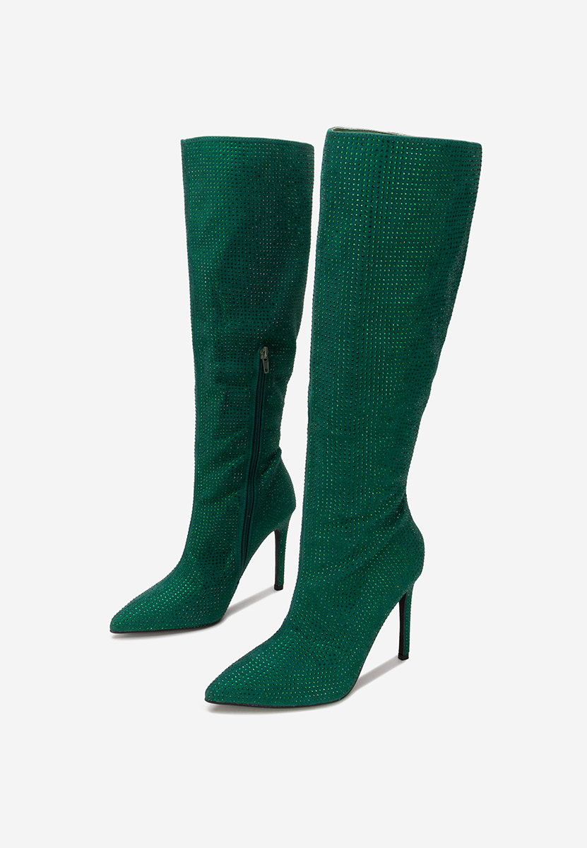 Bottes talons aiguilles vert Minodora