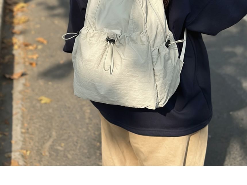 EAVALURE - Bijpassende effen nylon rugzak met trekkoord voor koppels