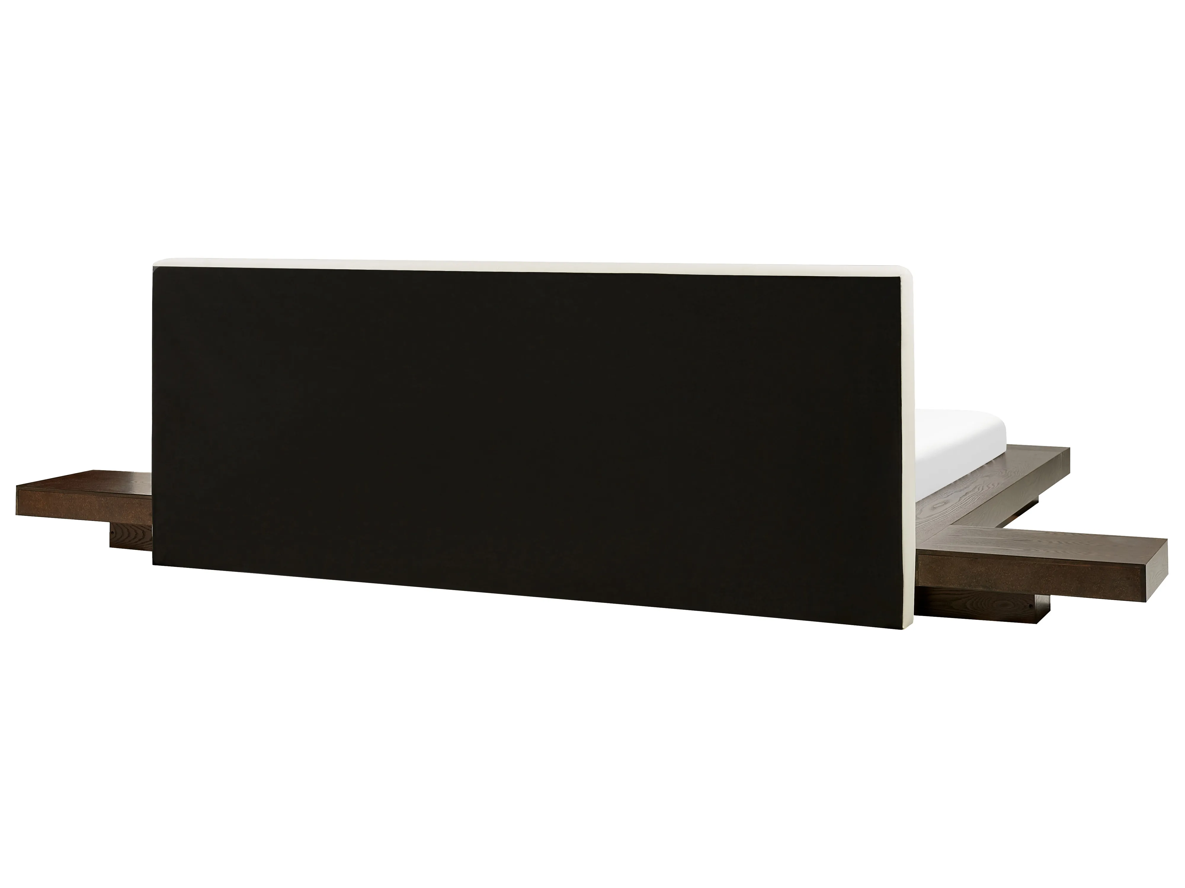 Bed met LED-verlichting Kunstleer ZEN 180 x 200 cm Donker essenhout