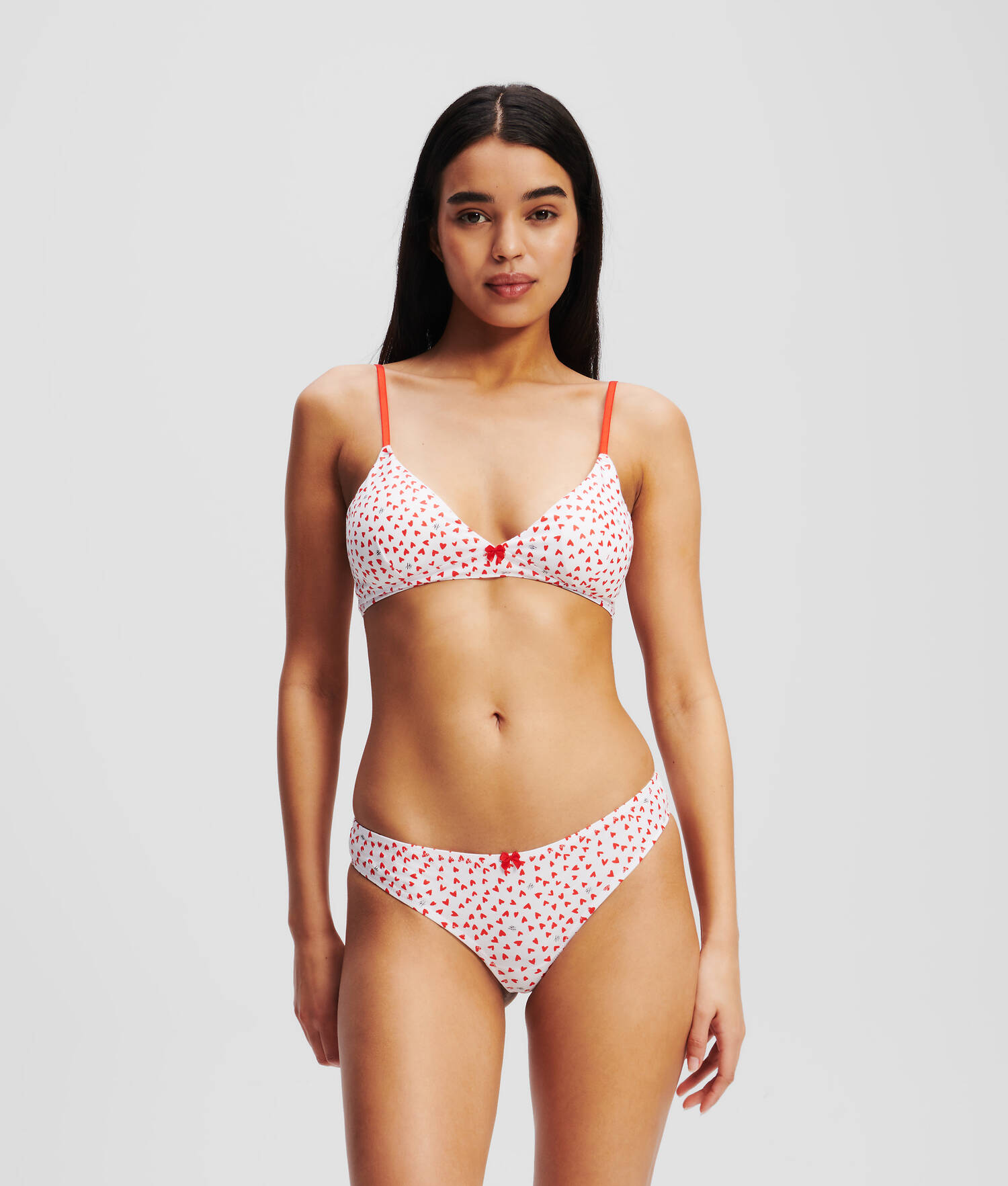 BRALETTE TRIANGLE K/HEART - Motif en forme de cœur sur toute la surface Blanc-Rouge