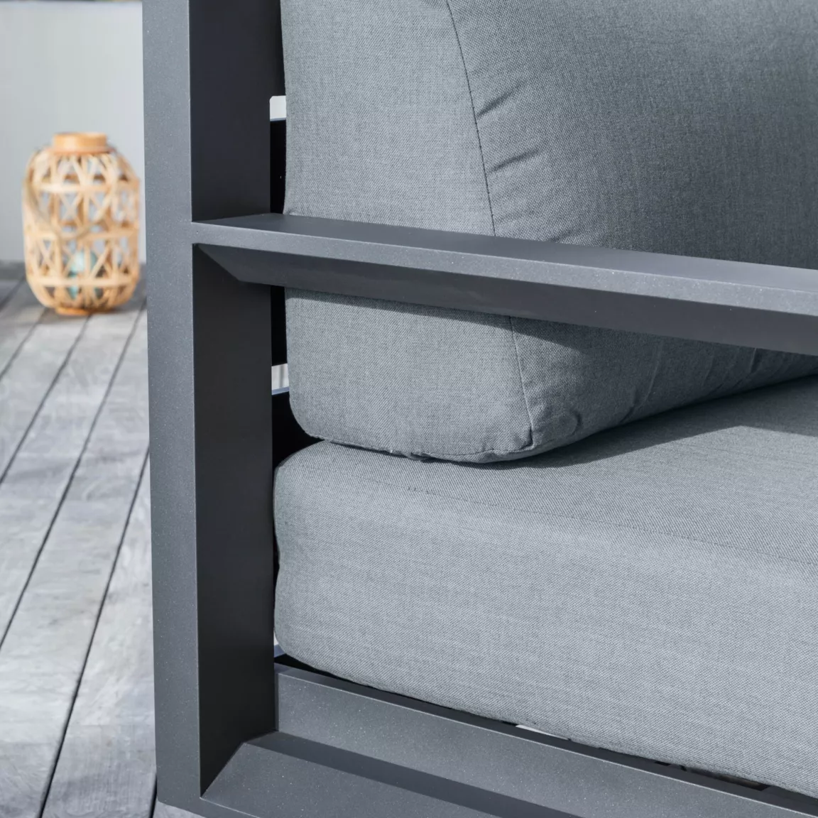 Salon de jardin aluminium 4 places 4 pcs Elba Gris anthracite