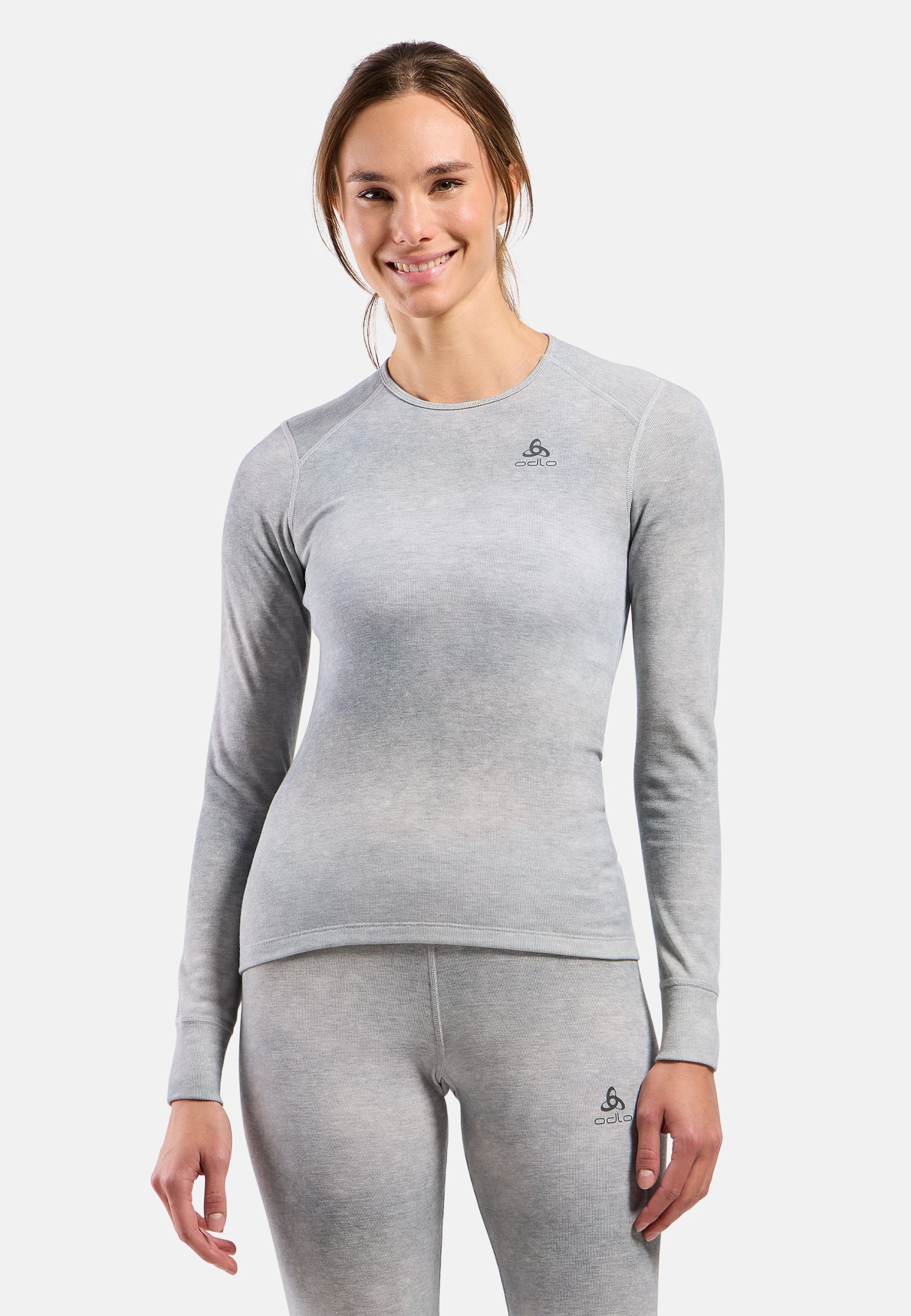 Odlo x POW Collective Voices Active Warm Base-Layer-Shirt mit Print in odlo silver grey