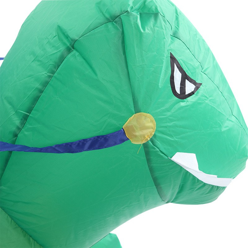 (170-180cm) Fasnachts Erwachsenen Kostüm Dinosaurier Reiten Aufblasbare Verkleidung für Motto Partys / Halloween (Batteriebetrieben) - Grün