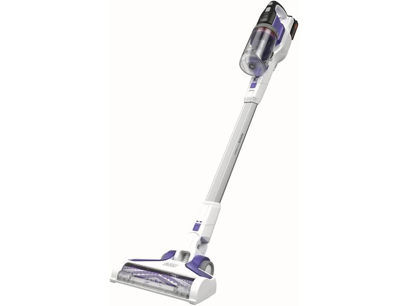 BLACK DECKER Akku-Hand- und Stielsauger Pet 4 in 1 Lila/Wei Akku-Stielsauger mit LED-Arbeitslich