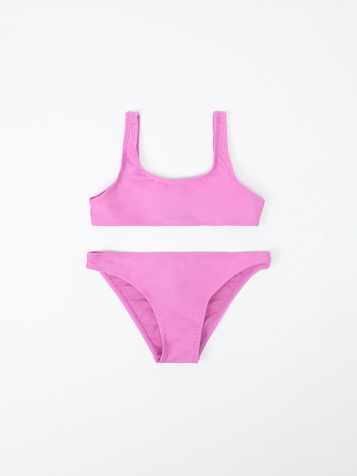 Conjunto básico de biquíni de duas peças - Lilás