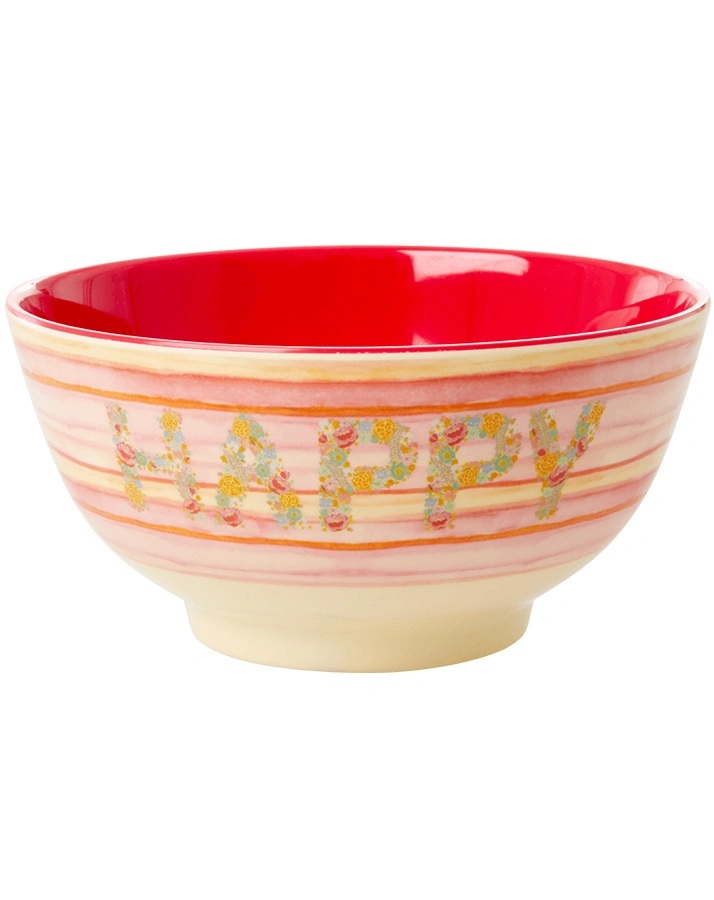 Melamin-Schale HAPPY MEDIUM in rosa/rot