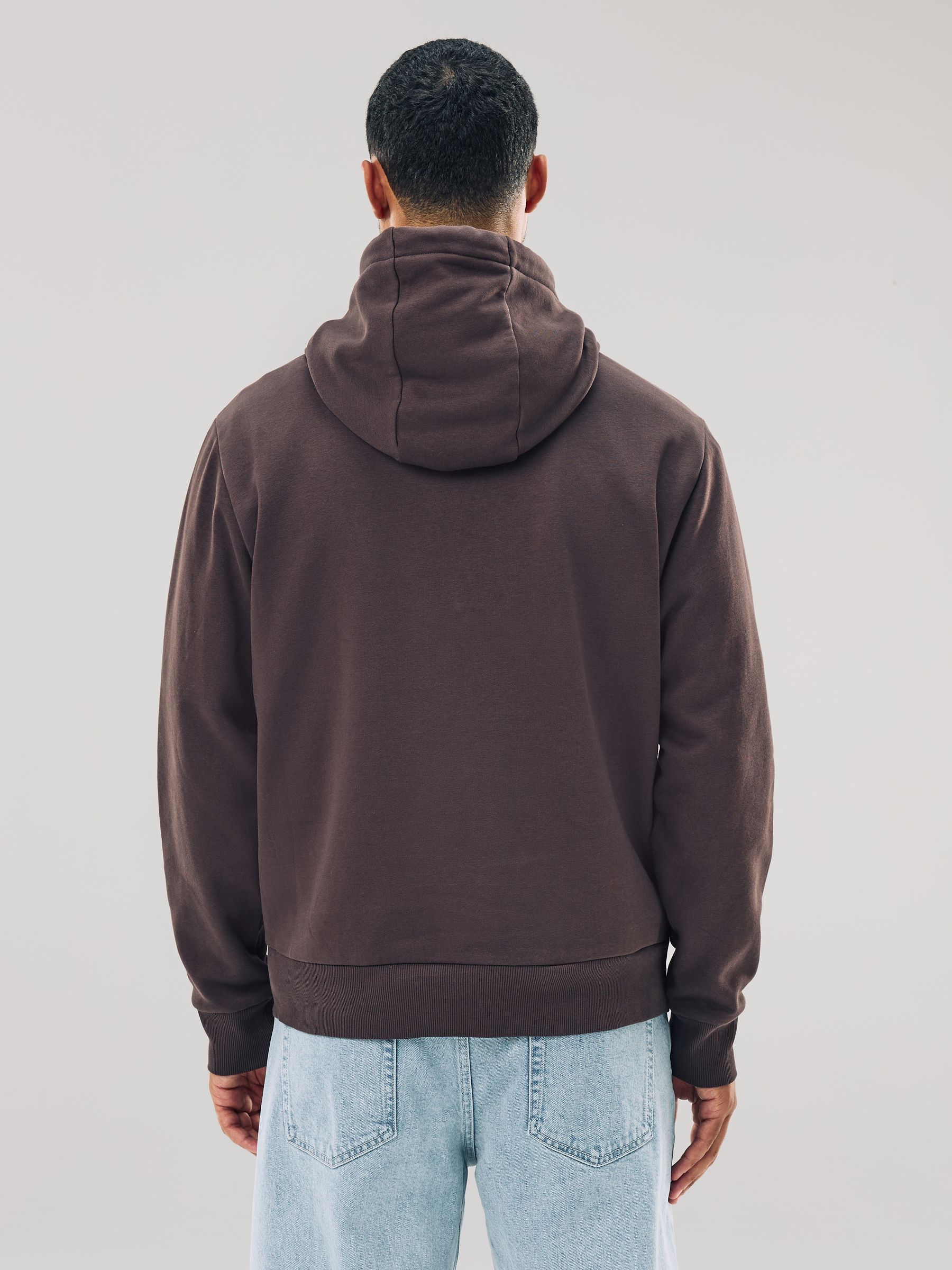Chocoladebruin - Hoodie met grafische print