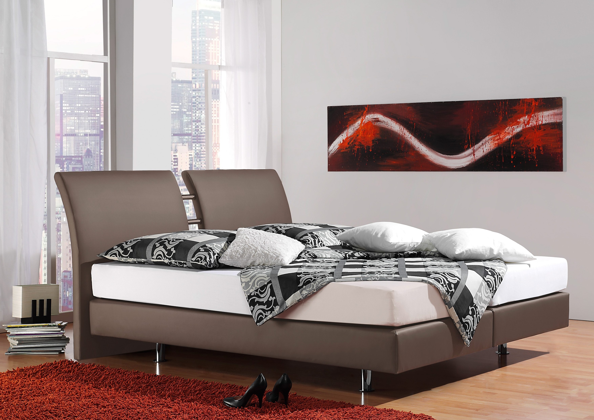 INOSIGN Boxspringbett »Polo« in 3 Matratzenarten, 3 Breiten und 4 Farben