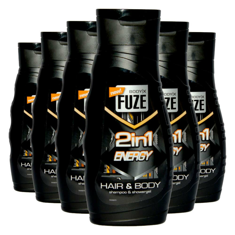 6x Body-X Fuze Douchegel Hair & Body Energy300 ml
