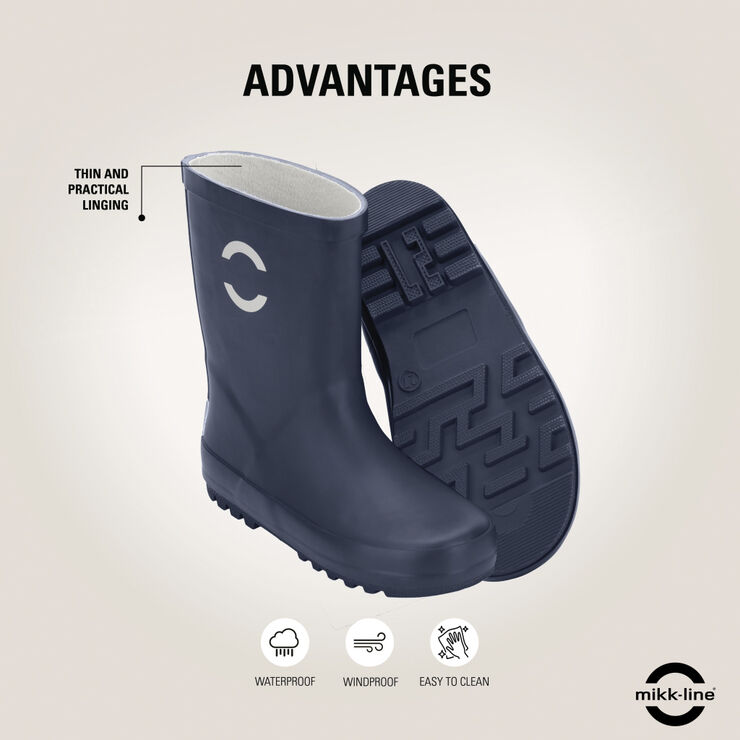 Mikk-Line Wellies - Solid Blue nights