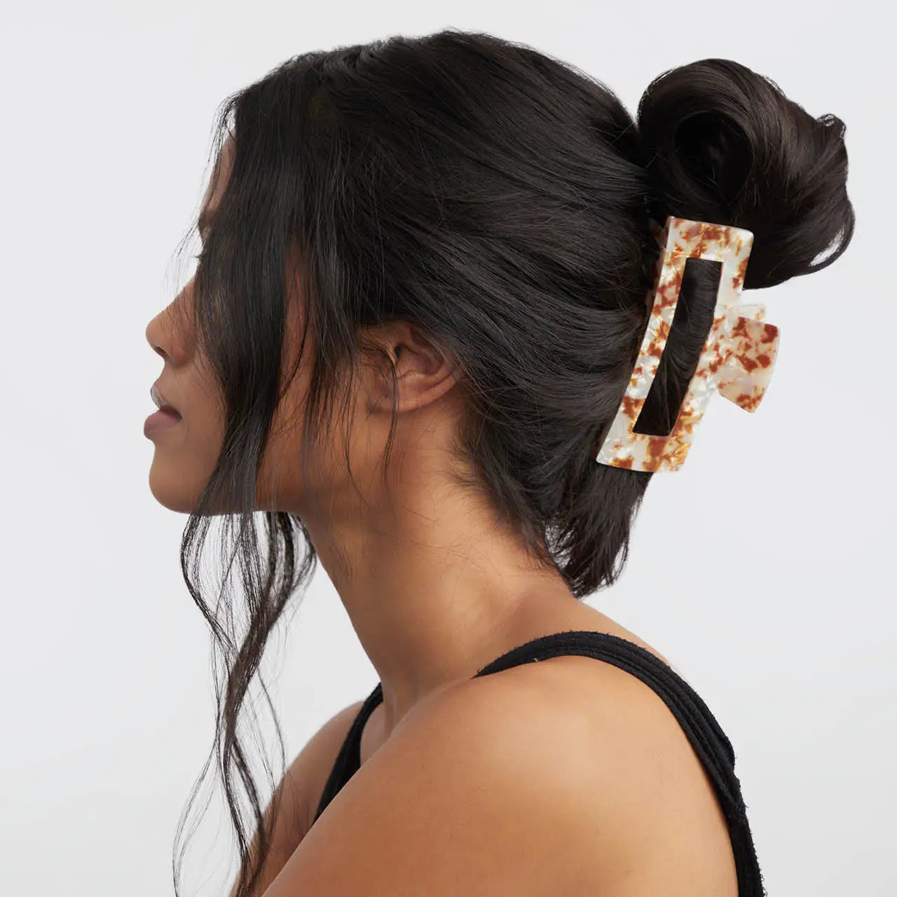 Eco Friendly Jumbo Open Shape Claw Clip Brown