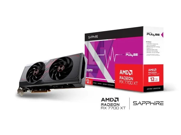 Sapphire Pulse Radeon RX 7700 XT - Grafikkort - Radeon RX 7700 XT - 12 GB GDDR6 - PCIe 4.0 x16 - 2 x HDMI, 2 x DisplayPort