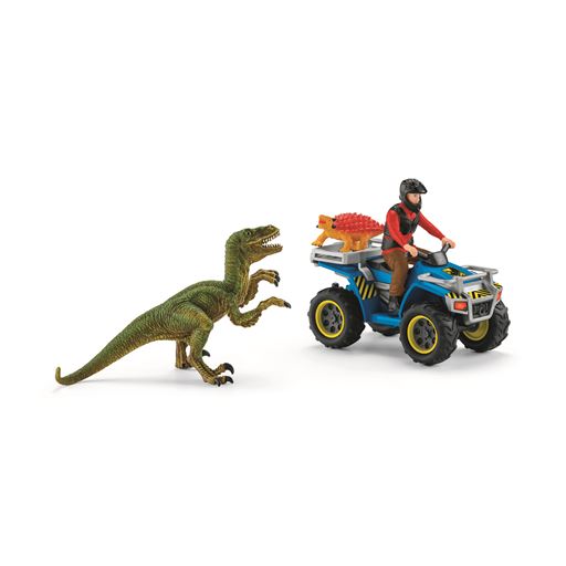Schleich Flugt På Atv Fra Velociraptor