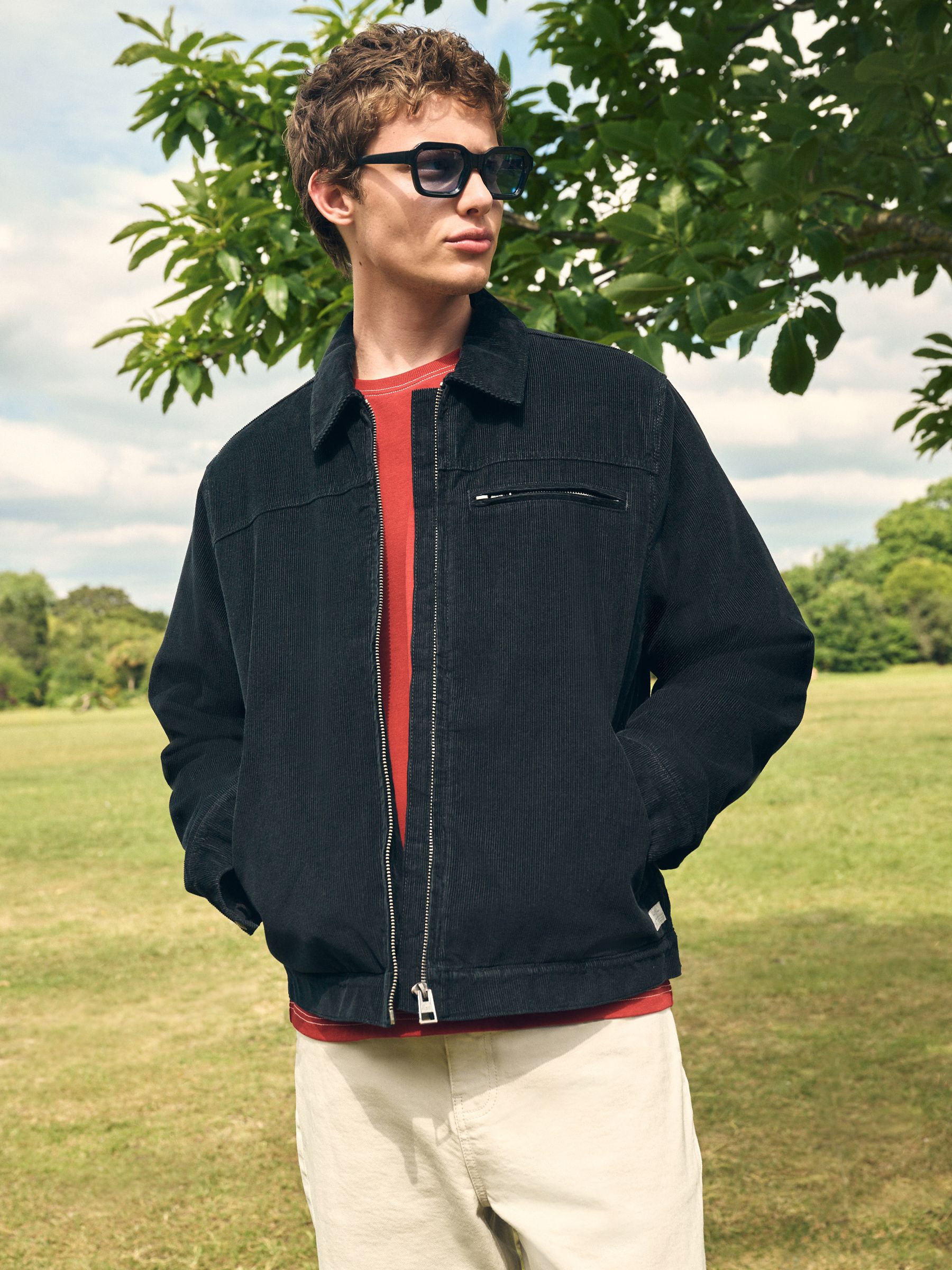 Zwart - Corduroy Borg Lined Jacket
