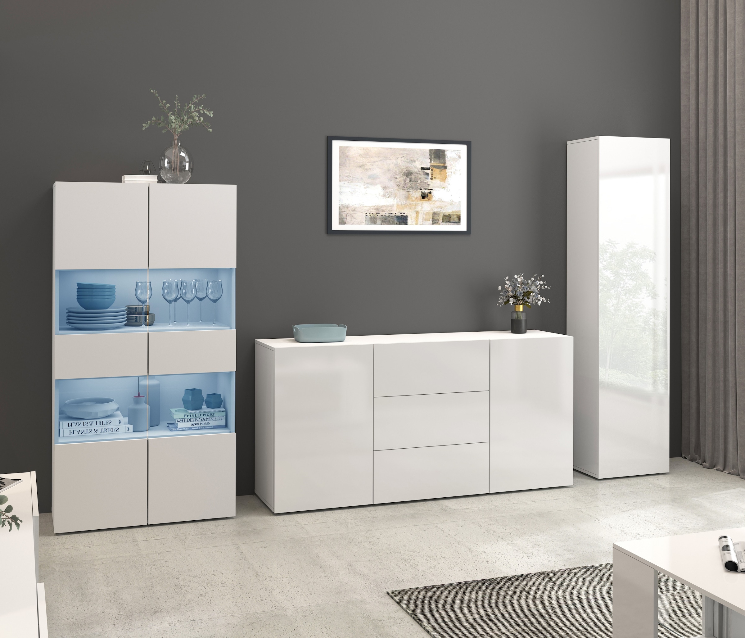INOSIGN Vitrine »Egypt« 2 Glastüren, Front Hochglanz lackiert, Korpus matt