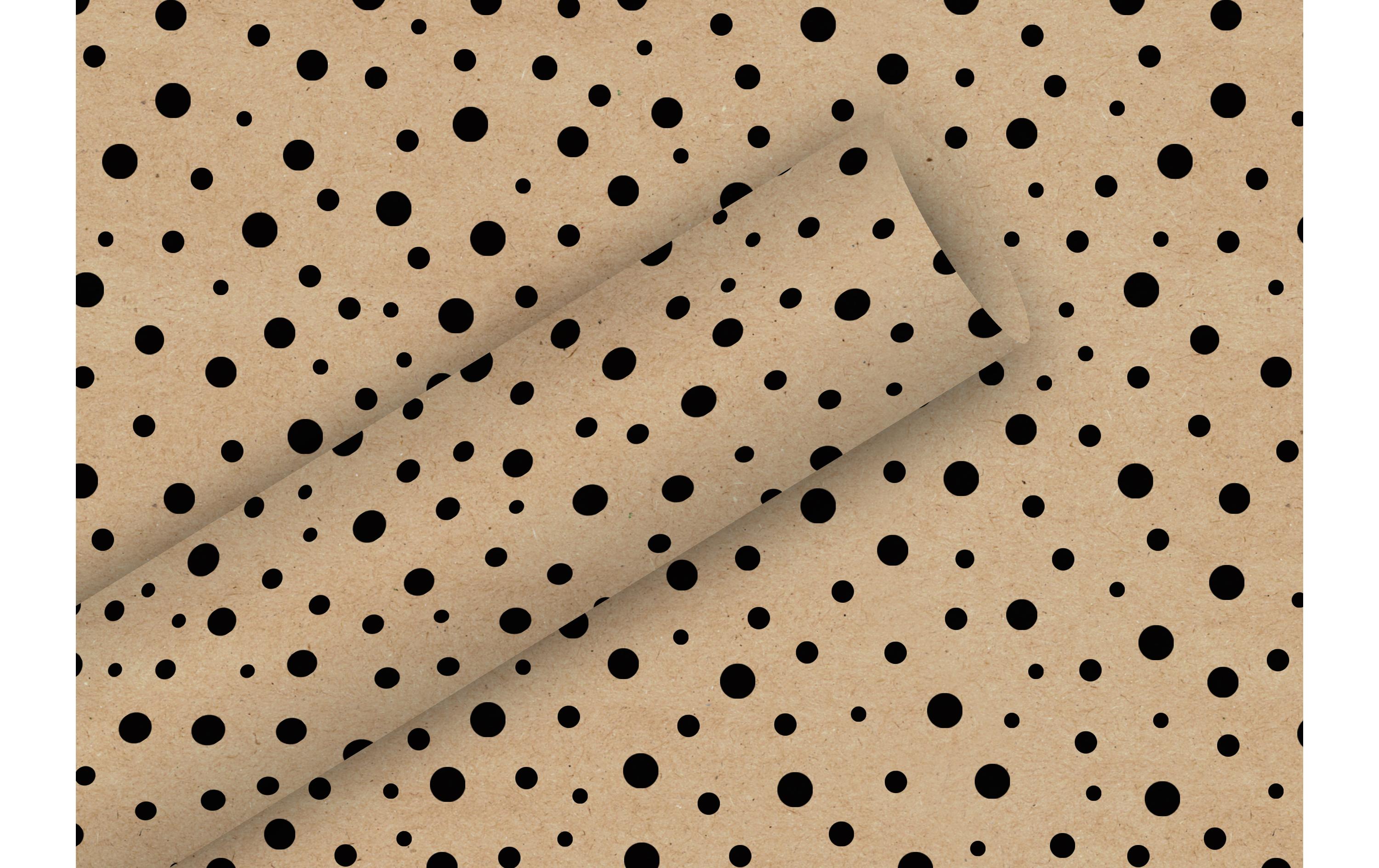 Geschenkpapier By Nature Kraft Polka Dots 2 m x 70 cmPapierrolle zum Einpacken von Geschenken