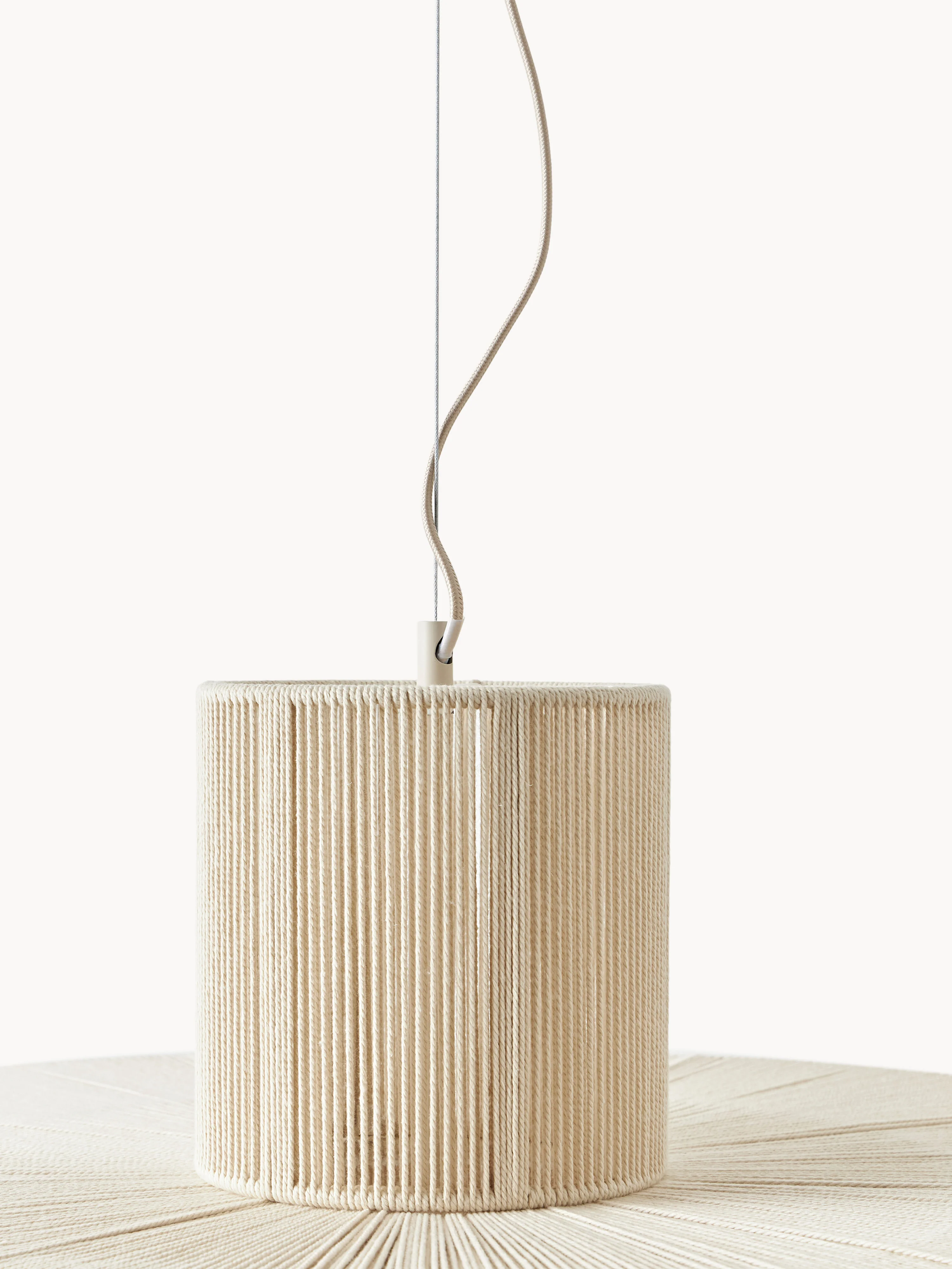 Grote hanglamp Lace van linnen draad