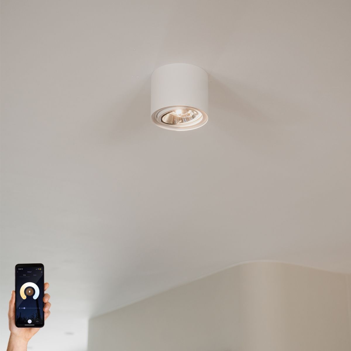 Smart opbouwspot wit draai- en kantelbaar incl. Wifi GU10 111mm - Impact