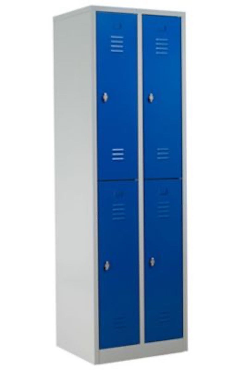 PROREGAL Garderobekast Camel 4 Compartimenten HxBxD 195 x 60 x 50 cm Hangslot Grijsblauw