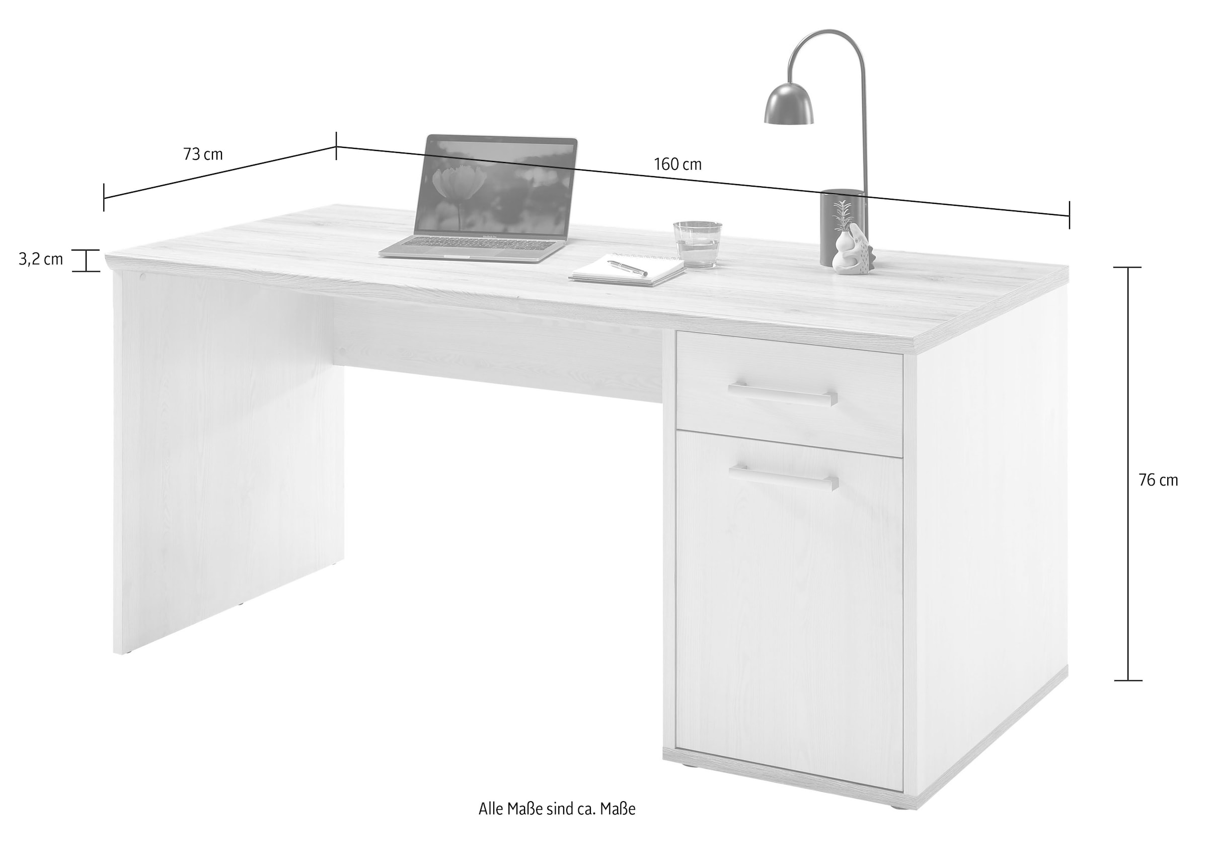 BEGA OFFICE Schreibtisch »Romance« im Landhaustil, Breite 160 cm
