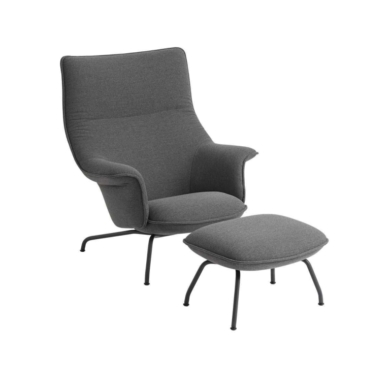 Muuto Doze ottoman Ocean 80 antraciet zwart