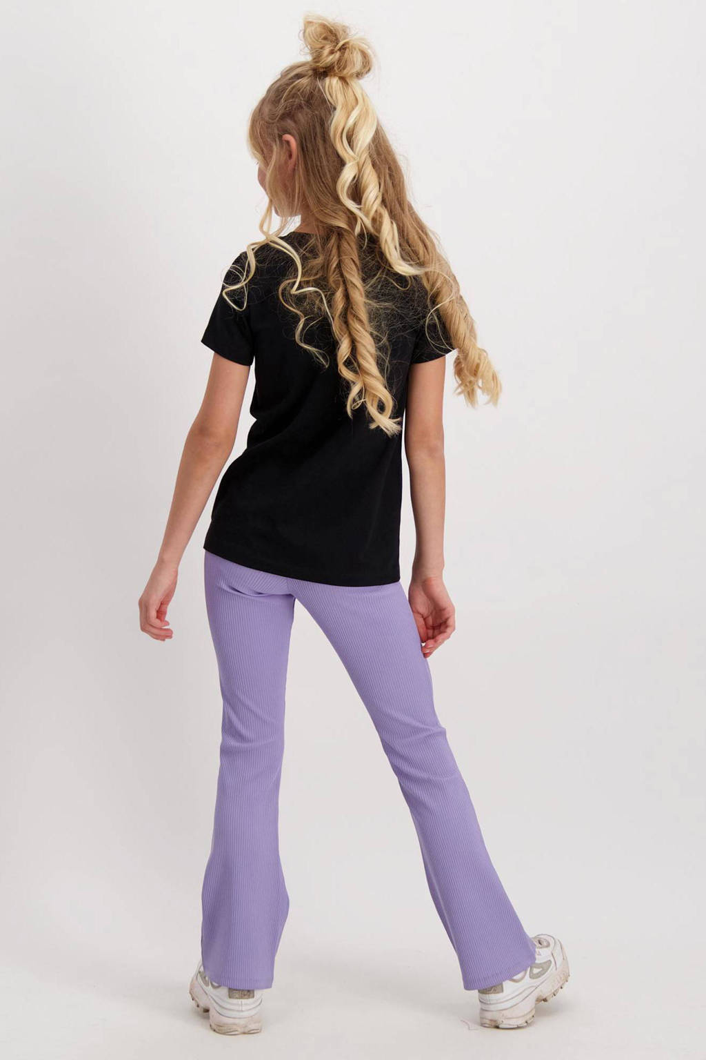 Cars high waist flared broek Zuma lila