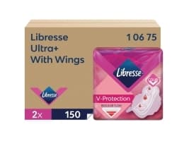 Bind Libresse Ultra+ Wing dispenser refill uden parfume hvid 2x150stk,2 pk x 150 stk/krt
