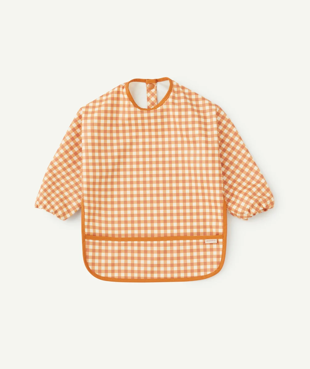 GRECH & CO.BAVOIR À MANCHES LONGUES EN FIBRES RECYCLÉES ET IMPRIMÉ À CARREAUX MARRON