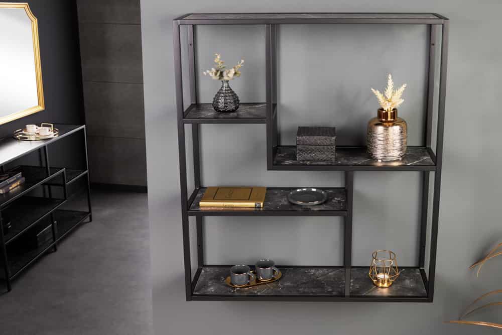 Modernes Wandregal SLIM LINE 90cm graphit Metall hängend