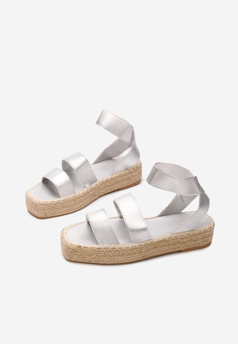 Sandales espadrilles argent Clarena
