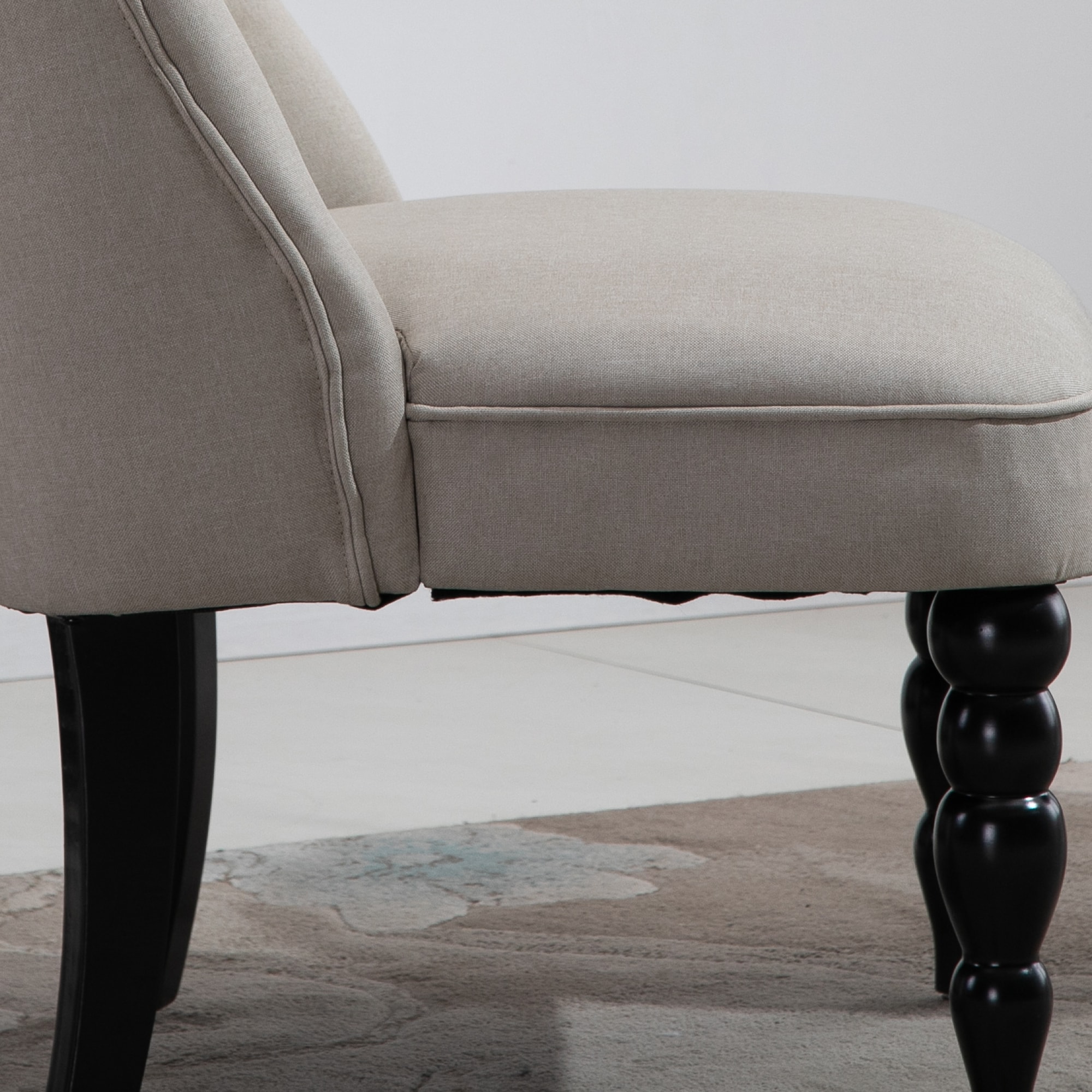 HOMCOM Polstersessel mit Knopfdesign beige, schwarz 67 x 67 x 78 cm (LxBxH)
