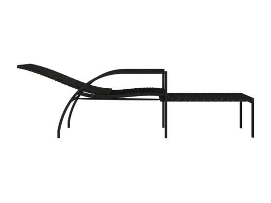 Chaises longues avec repose-pied 2 pcs Résine tressée Marron
