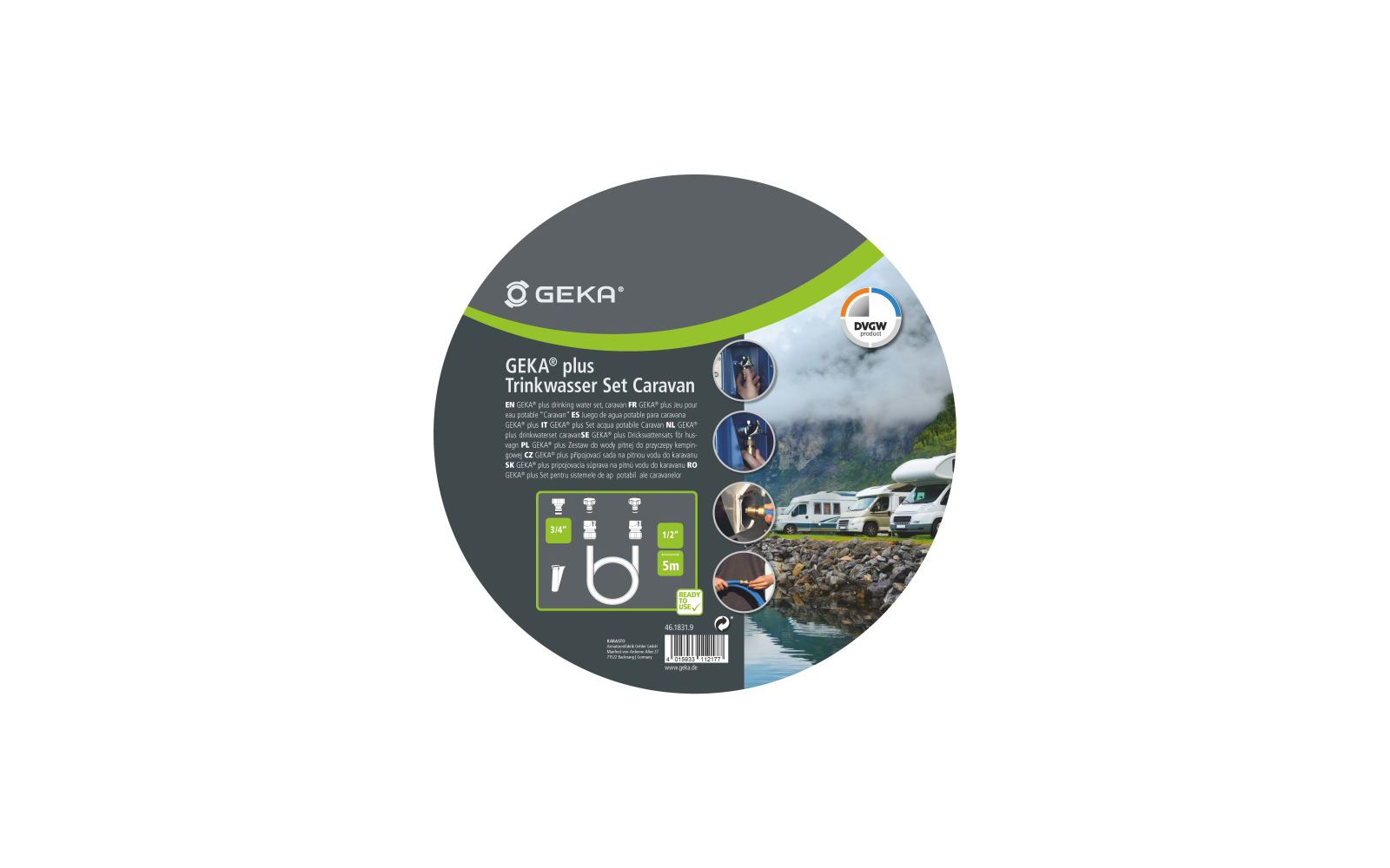 GEKA plus Trinkwasser Set Caravan mit  5 m TW Schlauch
