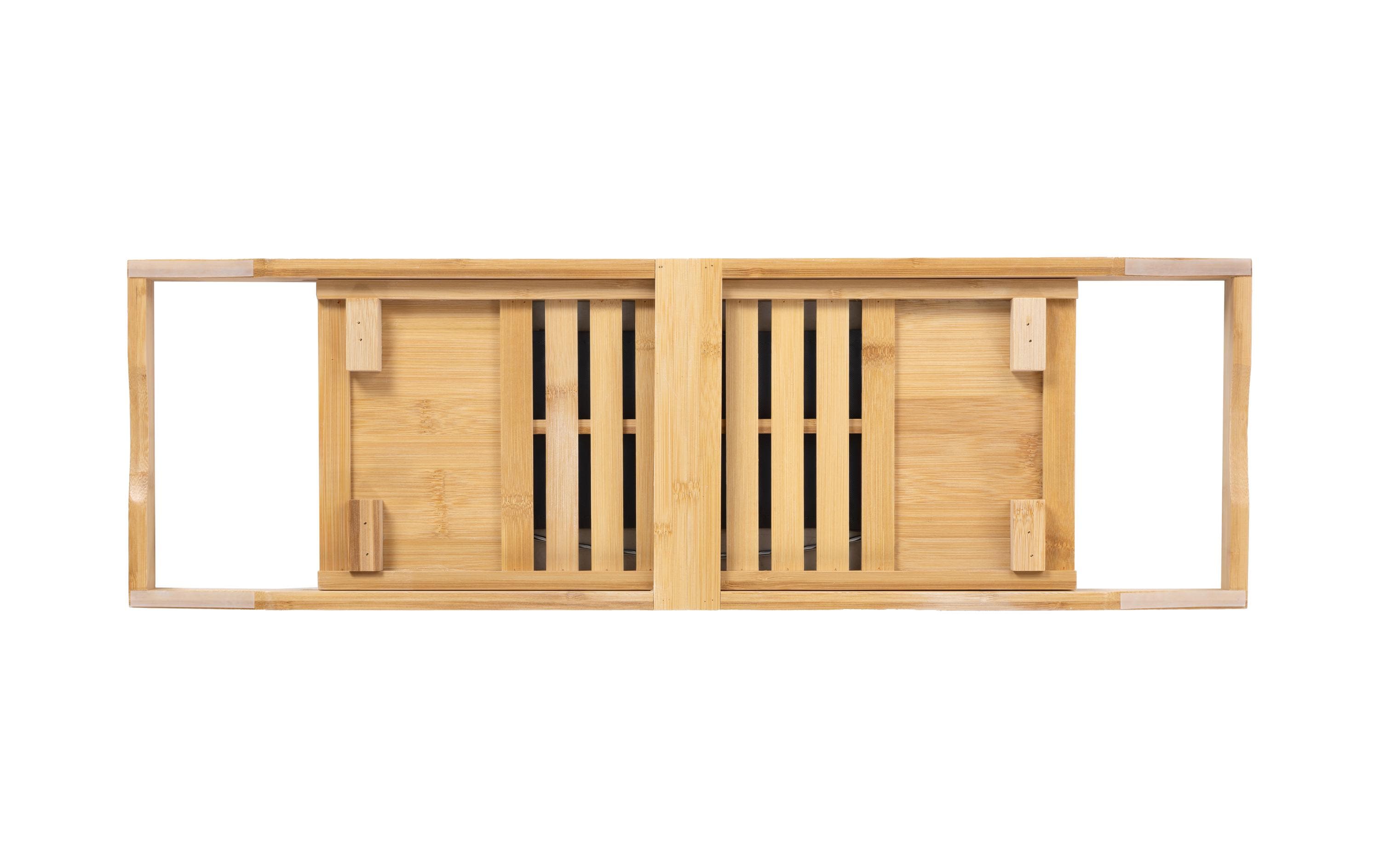 Badewannenablage Braun, BambusVerstellbarer Bad-Utensilienhalter
