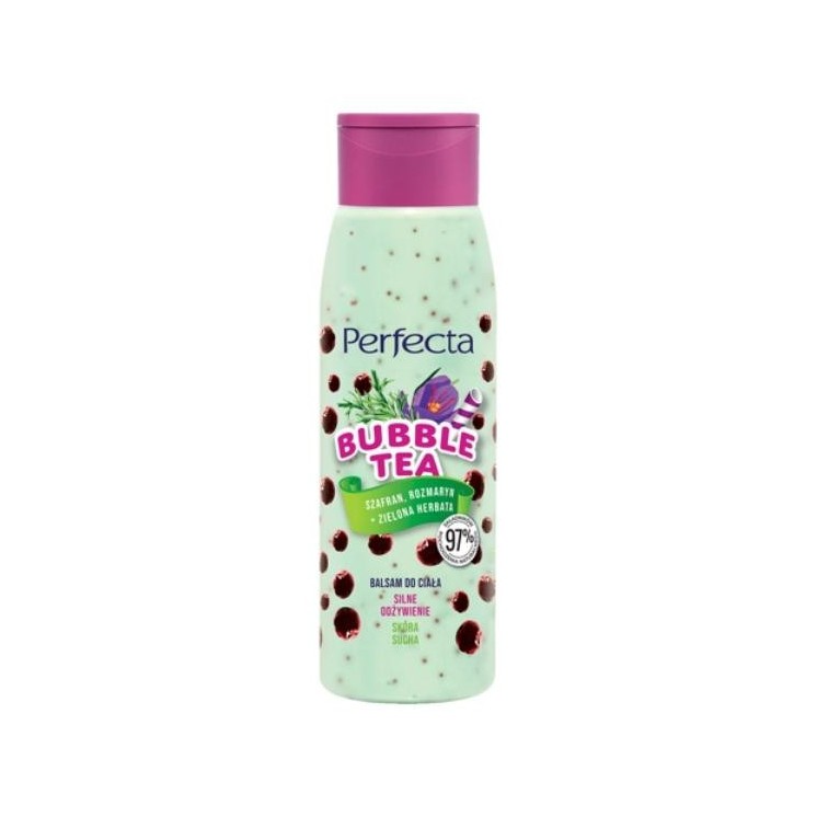Perfecta Bubble Tea sterk voedende Bodylotion Saffraan, Rozemarijn + Groene Thee 400 ml