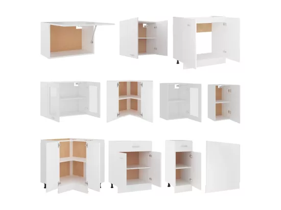 Ensemble de meubles de cuisine 11 pcs Blanc Aggloméré